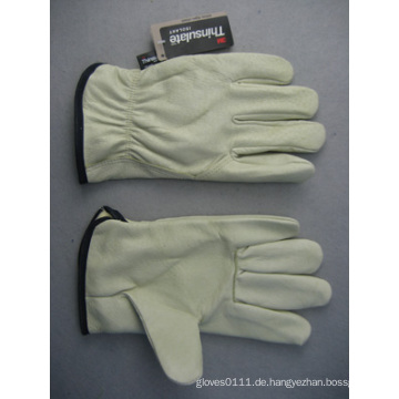 Schwein Korn Leder Driver Handschuh mit Thinsulate Liner